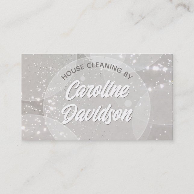 Tarjeta de visita con burbujas y estrellas (Anverso)