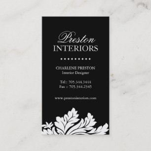 Tarjeta de visita con clase de los interiores