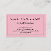 Tarjeta de visita con clase del consultor médico