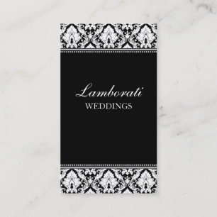 Tarjeta De Visita Con clase elegante floral del damasco moderno