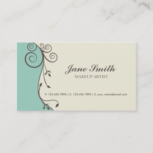 Tarjeta De Visita Con clase elegante moderno retro floral de la flor (Anverso)