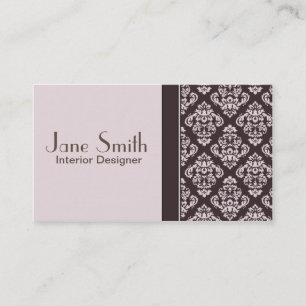 Tarjeta De Visita Con clase elegante profesional floral del damasco