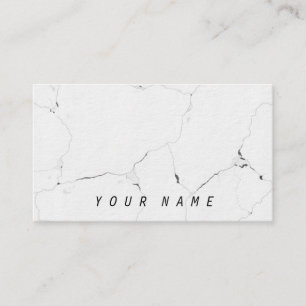 Tarjeta De Visita Con clase liso de mármol fresco mínimo de B&W