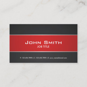 Tarjeta De Visita Con clase profesional elegante moderno rojo