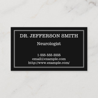 Tarjeta de visita con clase y mínima del neurólogo