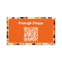 Tarjeta de visita con código QR de estampado de an