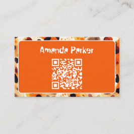 Tarjeta de visita con código QR de estampado de an