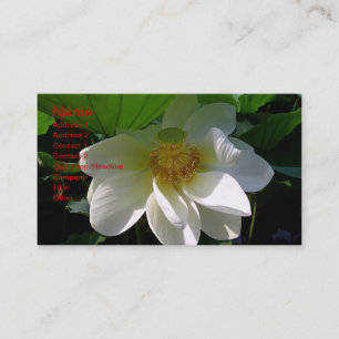 Tarjeta de visita con delicado Lotus Flower blanco