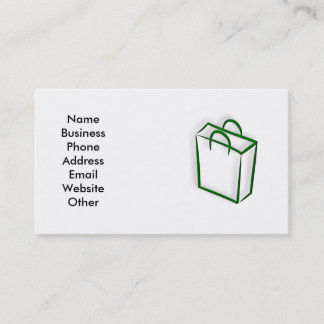 Tarjeta de visita con el bolso de compras