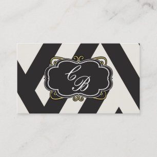 Tarjeta de visita con encanto Black White Cream y