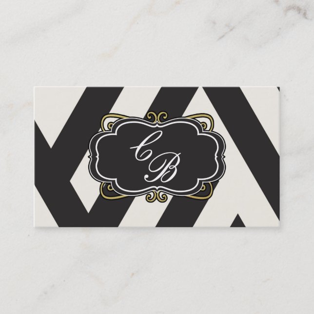 Tarjeta de visita con encanto Black White Cream y  (Anverso)