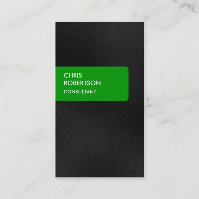 Tarjeta de visita con encanto de banda verde gris (Anverso)