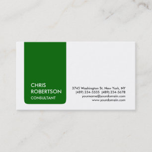 Tarjeta de visita con encanto de franja verde blan