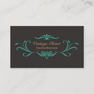 Tarjeta de visita con encanto de moda vintage