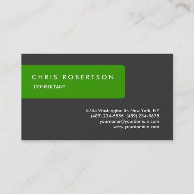 Tarjeta de visita con encanto gris verde (Anverso)