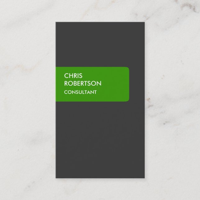 Tarjeta de visita con encanto gris verde (Anverso)