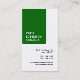 Tarjeta de visita con encanto verde blanco