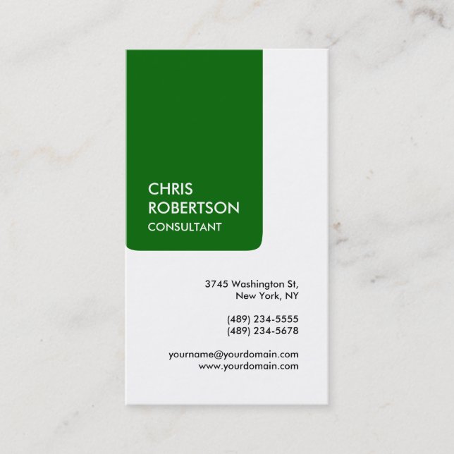 Tarjeta de visita con encanto verde blanco (Anverso)