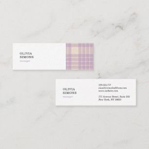 Tarjeta de visita con estampado de gingham