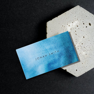 Tarjeta de visita con estilo Blue Watercolor