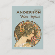 Tarjeta de visita con estilo de flores de cabello