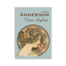 Tarjeta de visita con estilo de flores de cabello 