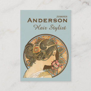 Tarjeta de visita con estilo de flores de cabello 