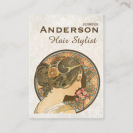 Tarjeta de visita con estilo de flores de cabello