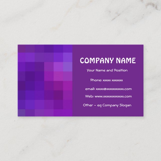 Tarjeta de visita con estilo morado y azul oscuro (Anverso)