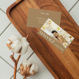 Tarjeta de visita con flores para balnearios y SPA