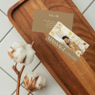 Tarjeta de visita con flores para balnearios y SPA