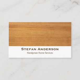 Tarjeta de visita con fondo de madera.
