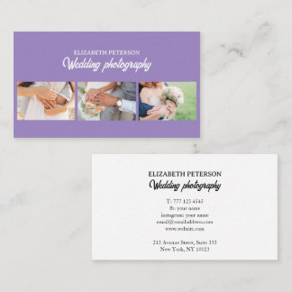 Tarjeta de visita con fondo fotográfico.