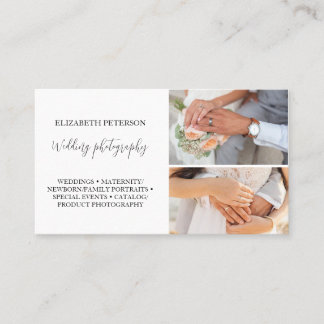 Tarjeta de visita con fondo fotográfico.