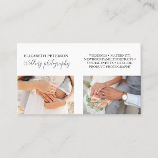 Tarjeta de visita con fondo fotográfico.