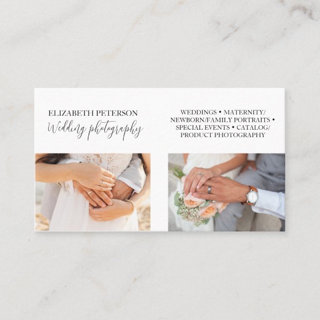 Tarjeta de visita con fondo fotográfico. (Anverso)