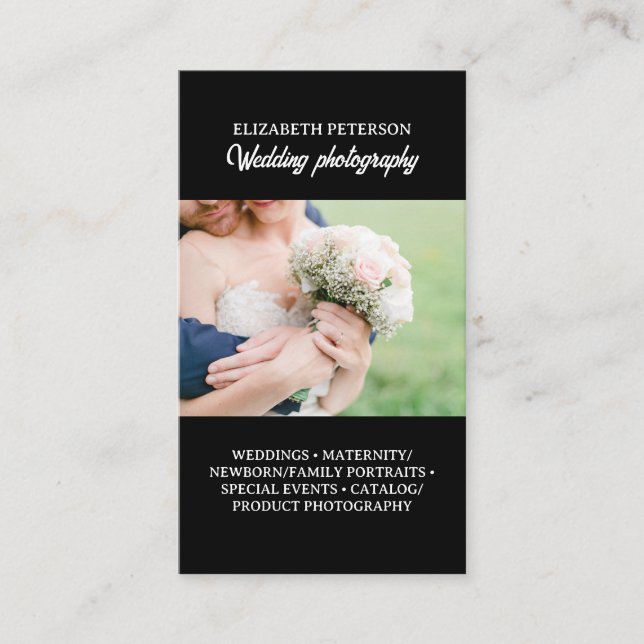Tarjeta de visita con fondo fotográfico. (Anverso)