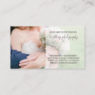 Tarjeta de visita con fondo fotográfico.