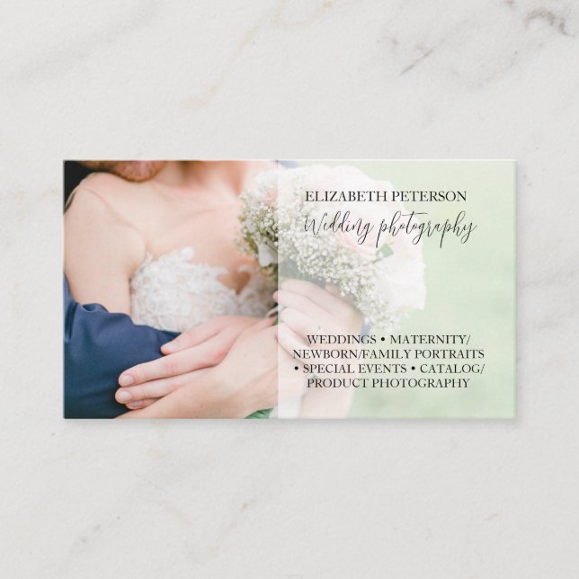 Tarjeta de visita con fondo fotográfico. (Anverso)
