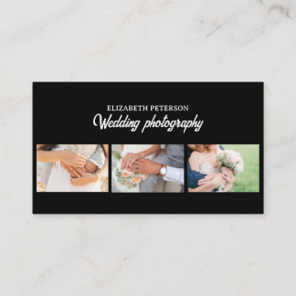 Tarjeta de visita con fondo fotográfico.