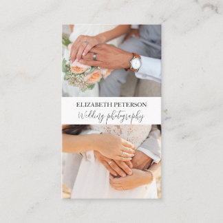 Tarjeta de visita con fondo fotográfico.