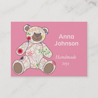 Tarjeta de visita con juguete de oso vintage