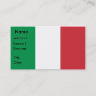 Tarjeta de visita con la bandera de Italia