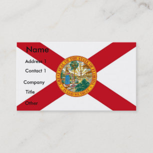 Tarjeta de visita con la bandera de la Florida,