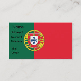 Tarjeta de visita con la bandera de Portugal