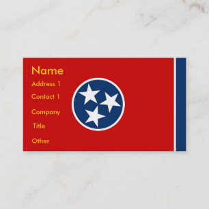 Tarjeta de visita con la bandera de Tennessee los