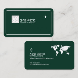 Tarjeta de visita con logotipo de agencia de viaje
