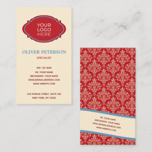 Tarjeta de visita con logotipo de fondo vintage.