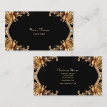 Tarjeta de visita con marco de oro elegante