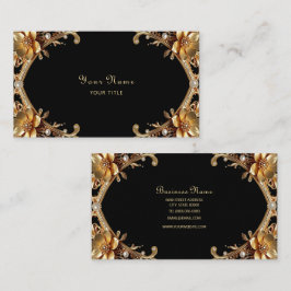 Tarjeta de visita con marco de oro elegante
